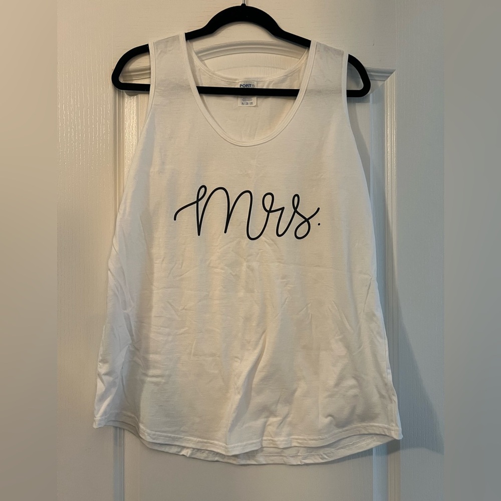 NWOT "MRS." Bride Tank Top | White & Black | Bachelorette Party | Bridal | XL